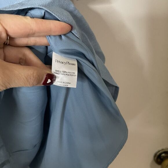 NEW! Revolve Privacy Please blue ruffle one shoulder mini dress Small - Picture 5 of 7